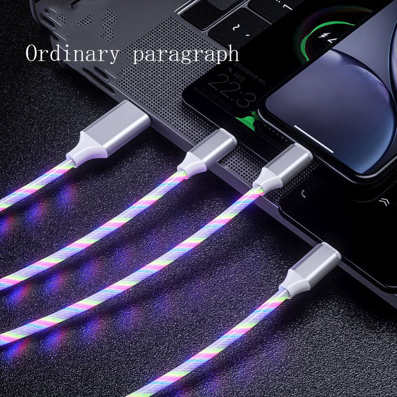 3-in-1 LED Flowing Light Charging Cable