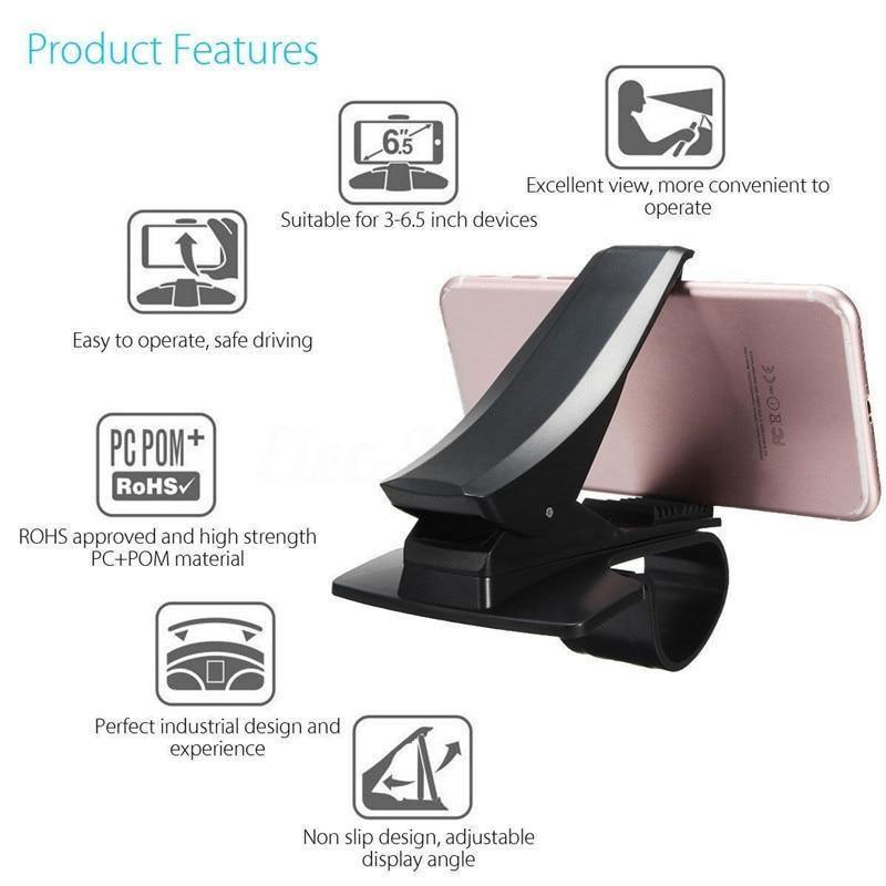 Adjustable Car Phone Holder (Fits Phones up to 6.5")