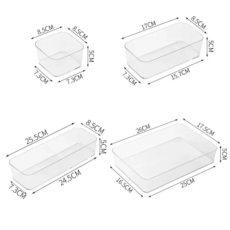 Clear Stackable Drawer Organizer Bins