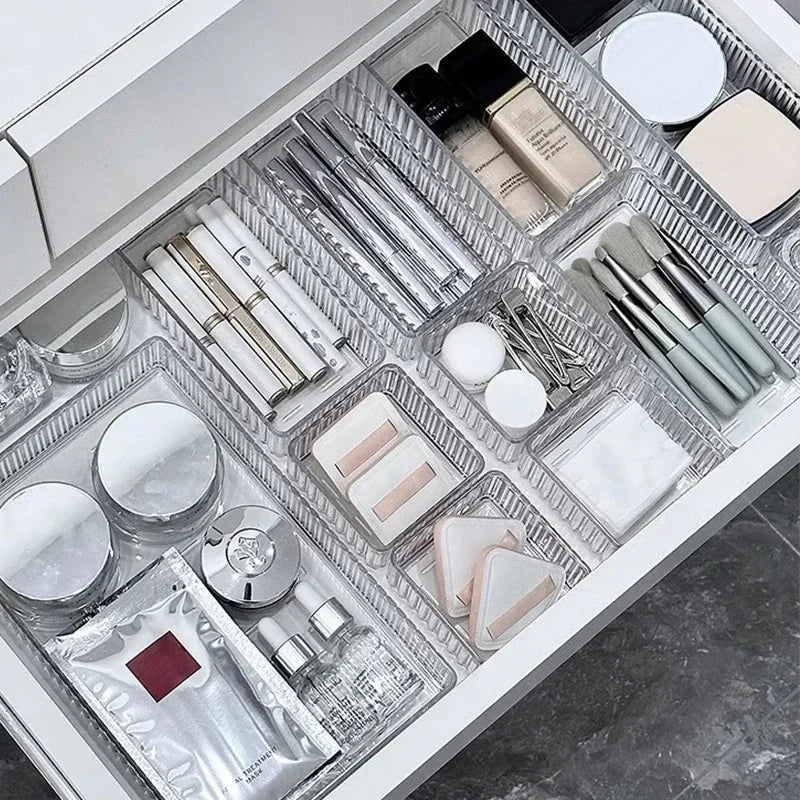 Clear Stackable Drawer Organizer Bins