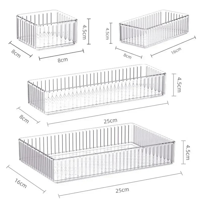 Clear Stackable Drawer Organizer Bins