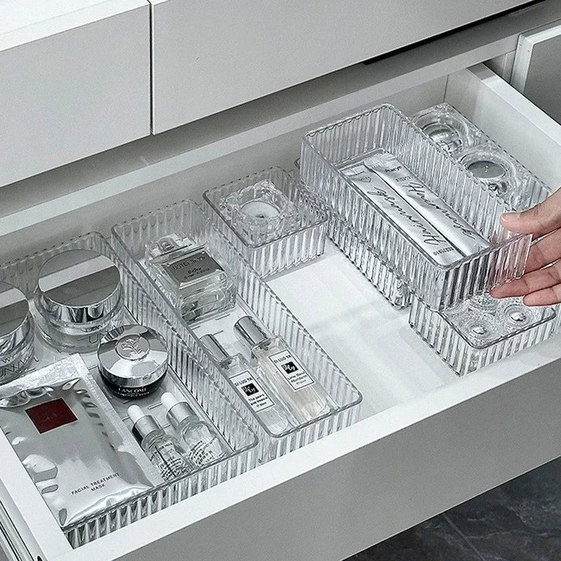 Clear Stackable Drawer Organizer Bins