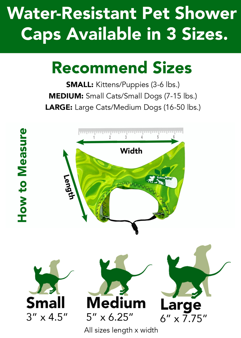 Pet Shower, Ear & Sun Cap